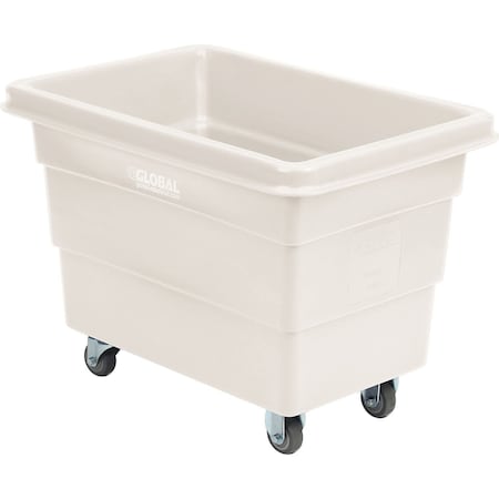 Global Industrial 6 Bushel Plastic Bulk Box Truck, Direct Mount Base, White, 33-2/5L x 23W x 24-1/2H 800311WH